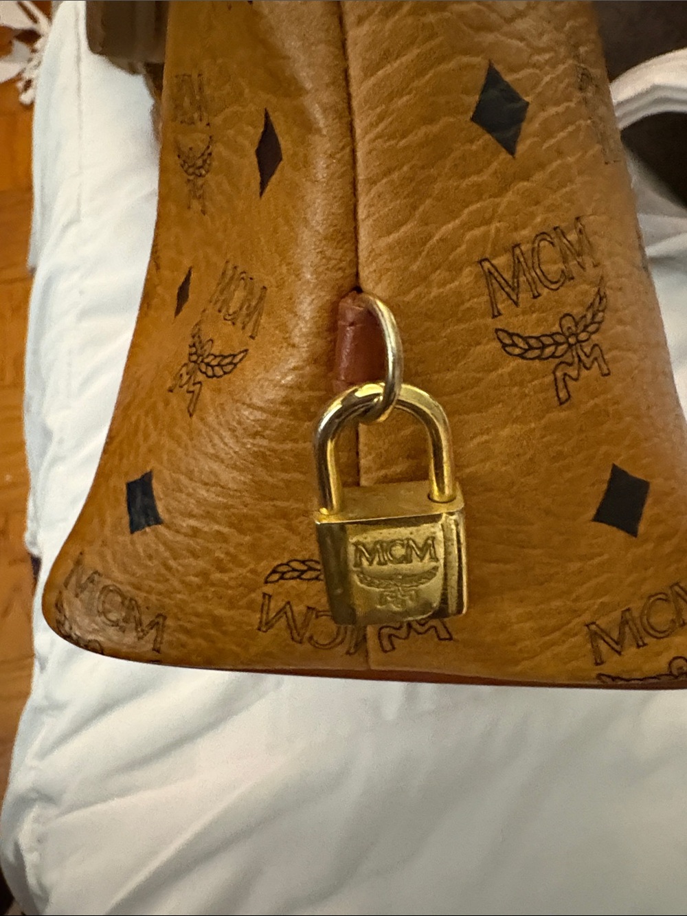 MCM Cognac Visetos Dome Satchel in Cognac and Brown - Picture 9 of 15